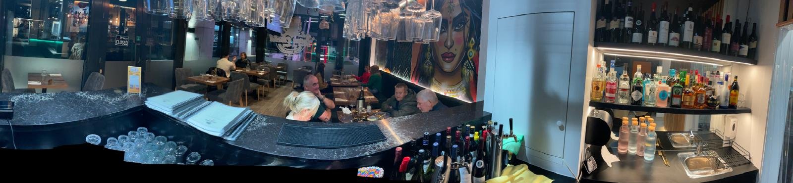 Panoramic restaurant interior